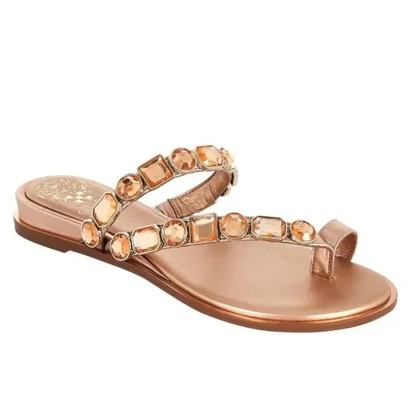 New Vince camuto asymmetrical toe ring leather sandals 7.5W - Picture 3 of 13